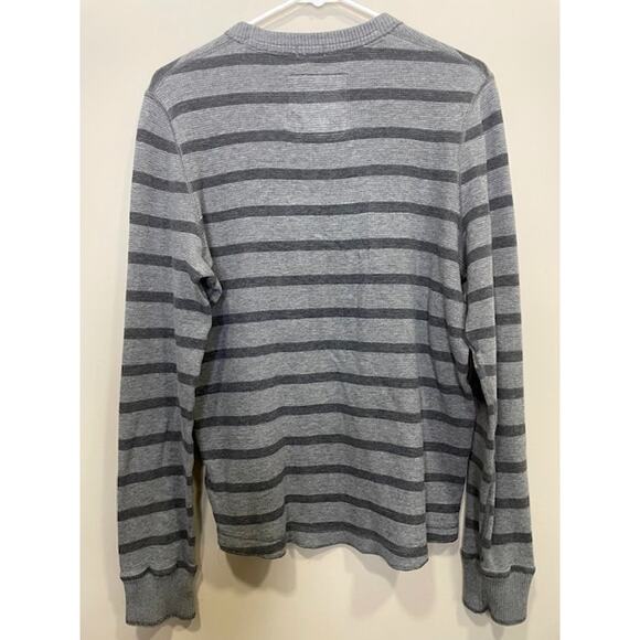Abercrombie & Fitch Men's Crew Neck Long Sleeve Shirt Muscle Grey Striped Med - Picture 3 of 7